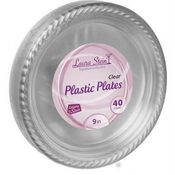 Party Source 9" Cyber Blowout Clear Plastic Party Plates 40 Count