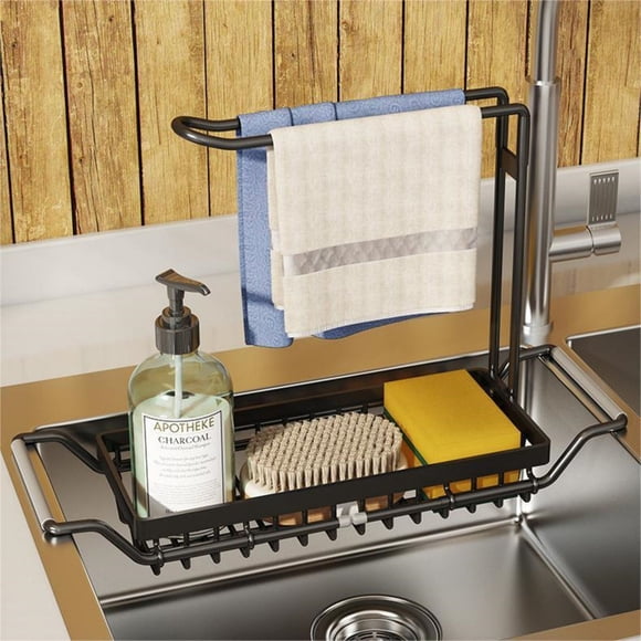 Cipaher Estante de Fregadero Telescópico Estante de Cocina Expandible Organizador para Toallitas Esponja Toallitas Jabón Detergente