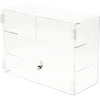 Plymor Clear Acrylic Rectangular Locking Display Case, 2 Shelves, 12" H x 16" W x 7" D