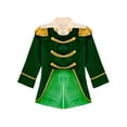 thumbnail image 3 of Yruioon Kids Boys Prince Outfits Long Sleeve Gold Fringe Velvet Tailcoat Medieval Royal Court Coat Green 18-24M, 3 of 5