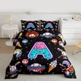 thumbnail image 2 of jejeloiu Initial Letter A Queen Comforter Set,Baseball Sport Games Bedding Comforter Set For Boys Kids Reversible 3 Pieces, 2 of 8
