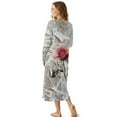 thumbnail image 2 of Tutolipy Rose Printed Nightgowns for Women Comfy Loungewear V Neck Sleepwear Long Sleeve Nightshirts for Fall Winter, XL, 2 of 7