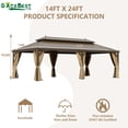 thumbnail image 6 of GAZEBETER 14' x 24' Hardtop Gazebo, Aluminum Frame, Galvanized Steel Double Roof, UV Resistant, 6 of 7
