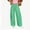 Green women wide leg trousers with pockets a1, variant on Cagogo Women's Wide Leg Elastic Waist Trousers with Pockets Plaid Casual Loose Long Pants Trousers Workout Beach Lounge, Black XL