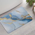 thumbnail image 2 of Blue Marble Gold Wave Pattern Bathroom Rugs Mat,Non Slip Microfiber Bathroom Rug,Rubber Backing,Soft Bathroom Mats for Bathroom Floor,Tub and Shower,17x27in(43x68cm), 2 of 4