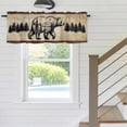thumbnail image 5 of Retro Silhouette Window Valance for Kitchen, Bear Forest Brown Texture Rod Pocket Short Curtain for Small Windows, Light Filtering Decorative Valance, 60 x 14 Inch, 1 Panel, 5 of 9