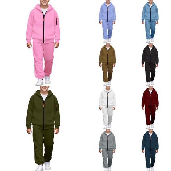 Fozruso Boys Pants 2 Pieces Set,Boys Casual Outfits Two Piece Comfortable Hooded Sweatshirt and Pants Set Boys Clothing Sets,4-5 Years