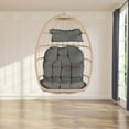 thumbnail image 3 of Hanging Egg Chair,Outdoor Rattan Wicker Hammock Basket Chair Without Stand,Patio Hammock Indoor Egg Chair with Cushion,Hanging Swing Chair for Porch, Garden, Bedroom, Balcony,Dark Gray, 3 of 9
