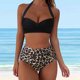 thumbnail image 2 of MKLEKYY Bikini Mujer Traje De Baño Women High Waisted Bikini Sexy Push Up Two Piece Swimsuits Vintage Swimsuit Two Piece Retro Ruched High Waist Print Bikini Set 1001, 2 of 6