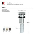 thumbnail image 3 of Keeney K820-76BN Push Button Bathroom Sink Drain Without Overflow, Brushed Nickel, 3 of 10
