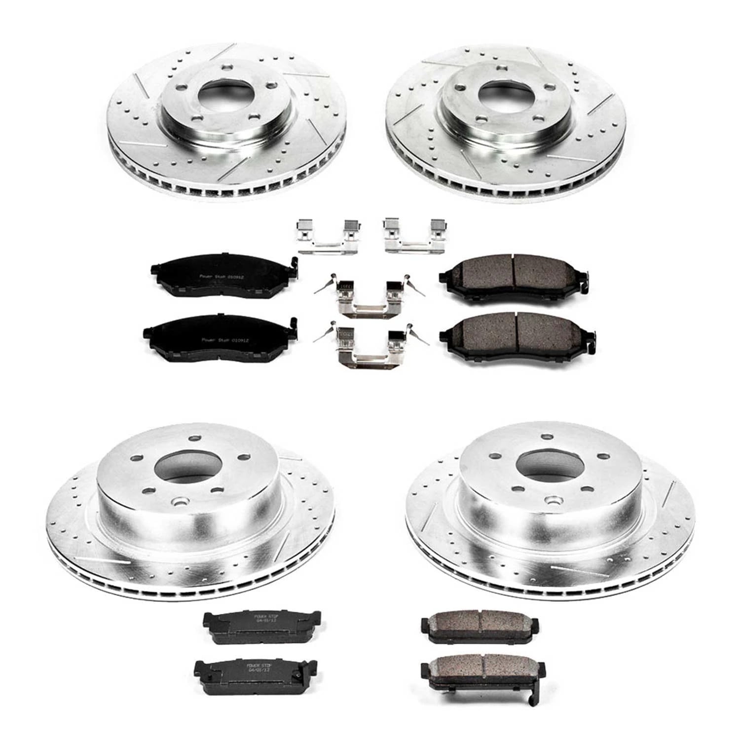 PowerStop Front and Rear Z23 Evolution Sport Carbon-Fiber Ceramic Brake Pad and Drilled & Slotted Rotor Kit Fits: INFINITI Select Models K4313