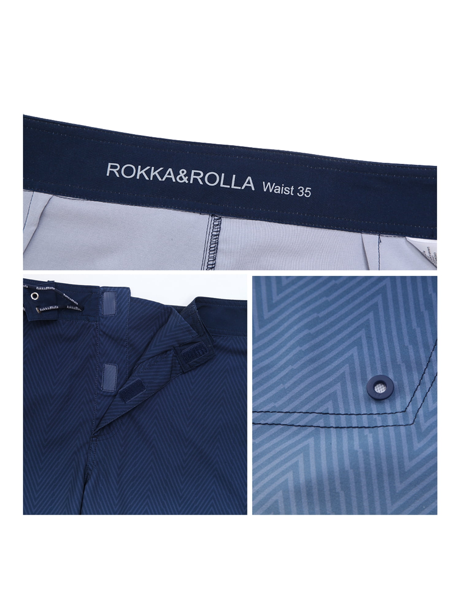 Rokka&Rolla Men's 9" NO Mesh Liner Board Shorts Quick Dry Swim Trunks, up to Size 2XL
