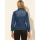 thumbnail image 5 of Chaqueta De Mezclilla Lavada De Manga Larga Con Botones Vintage Para Mujer Azul oscuro S, 5 of 6