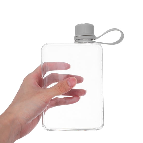 LOLIPPYY Portable Flat Water Bottle for Travel Reusable Plastic Sports Flask Slim Space Saving Design