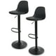 thumbnail image 1 of Sillas para Bar y Barra de Cocina con Respaldo y Reposapies de Altura Ajustable Banco Taburete Giratorio con Asiento Acolchado de Diseño Moderno Set 2 Piezas Full Black, 1 of 5