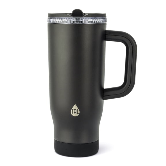 TAL 32oz Stainless Steel Skye Tumbler with Flip-Up Straw, Black
