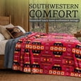 thumbnail image 6 of Sacred Thread Fleece Blanket South Western, Reversible Mexican, Vibrant Aztec Blankets and Throws for Aztec Decor for Home (Pink Flannel / Sherpa) (King (87''x95''), 6 of 10