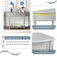 thumbnail image 5 of TREXM Retro Circular Curved Design Console Table with Open Style Shelf Solid Wooden Frame and Legs Two Top Drawers (Gray Wash, OLD SKU: WF298768AAE), 5 of 9