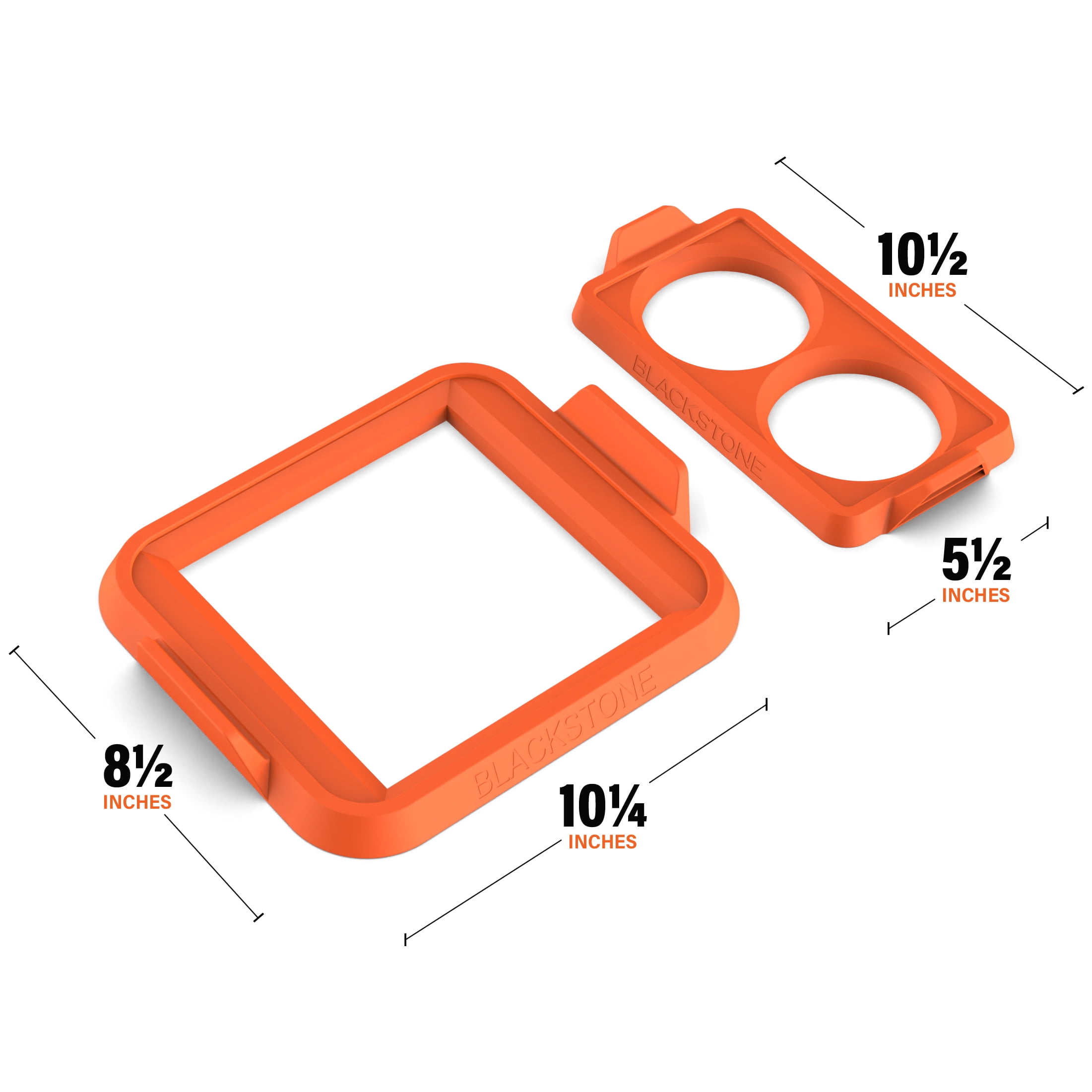 Blackstone Silicone Circle Egg and Square Omelet Ring Set in Orange, 3-Piece