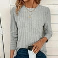thumbnail image 5 of Fall Tops for Women Casual Crew Neck Knit Long Sleeve Shirts Soft Loose Fit Blouses Top Going Out Clothes, 5 of 8