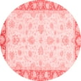 thumbnail image 1 of Ahgly Company Machine Washable Indoor Round Oriental Red Modern Area Rugs, 8' Round, 1 of 4