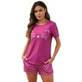 thumbnail image 4 of Short Sleeve Cotton Pajamas Sets for Women 2pc Women's Shorts Pajama Set Women's Cat Print Pajama Set Womens Summer Pajamas Sets Soft Loungewear Sets for Women, S-XXL, 4 of 13