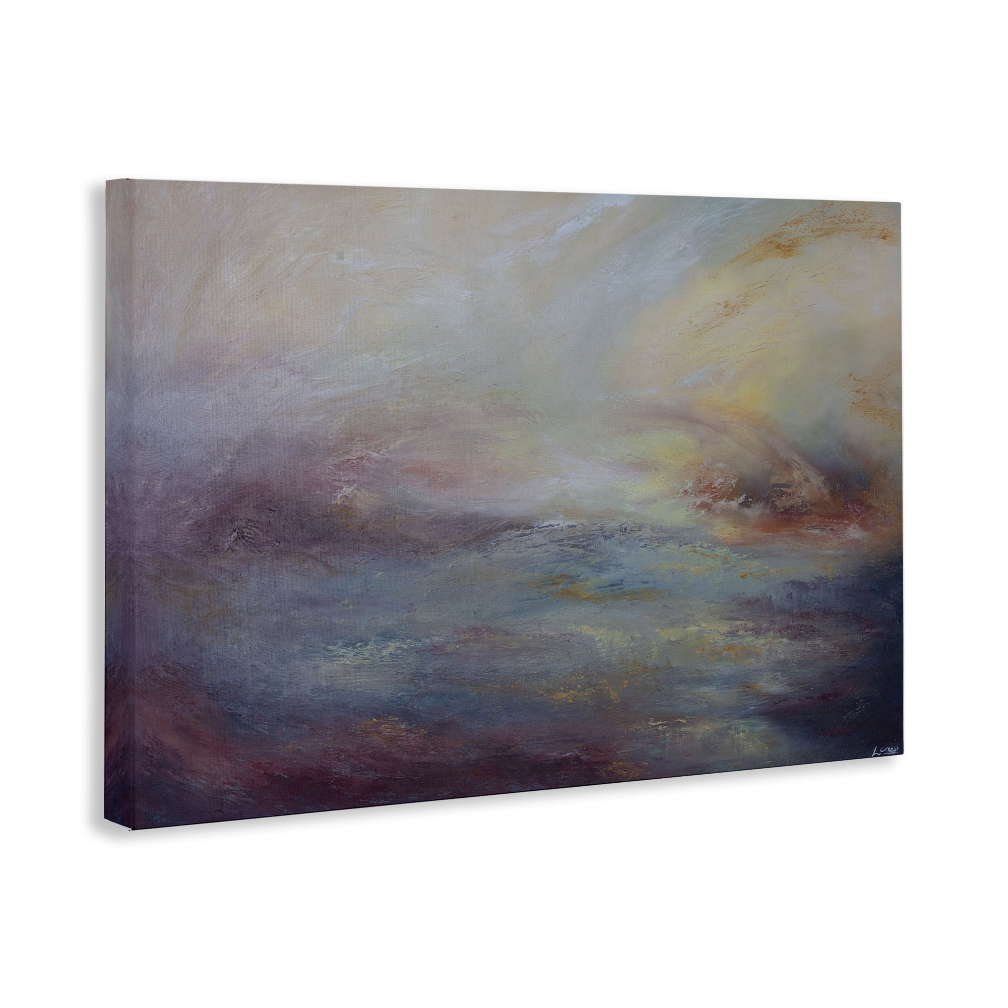 Stupell Industries Golden Hour Swirled Abstract Abstract Painting Wrapped Canvas Art Print Wall Art, 36 x 24