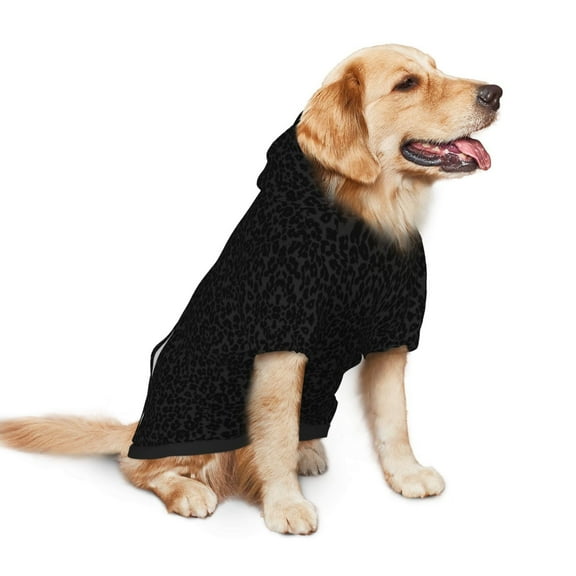 Cheetah Black Leopard Dog Hoodie Pet Coat for Medium and Large Dogs Daily Use Small
