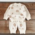 thumbnail image 4 of NOLDARES Baby Toddler Infant Girl Outfits Set for Winter Long Sleeve Sweatshirt + Elastic Waist Pants 2 Piece Clothes(Khaki,12-15 M), 4 of 9