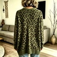 thumbnail image 3 of Dweltoz Womens Leopard Print Cardigan Sweater V Neck Open Front Knitted Cardigan Button Down Fuzzy Y2k Fall Sweaters Coat Plus Size Cozy Fall Sweater Outerwear, 3 of 5