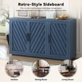 thumbnail image 3 of Buffet Cabinet, Atumon Accent Cabinet with 3 Doors, Farmhouse Buffet Cabinet with Adjustable Shelves, Wood Cabinet Furniture for Kitchen Dining Room Living Room, 60"L x 15.7"W x 34.3"H, Blue, 3 of 10