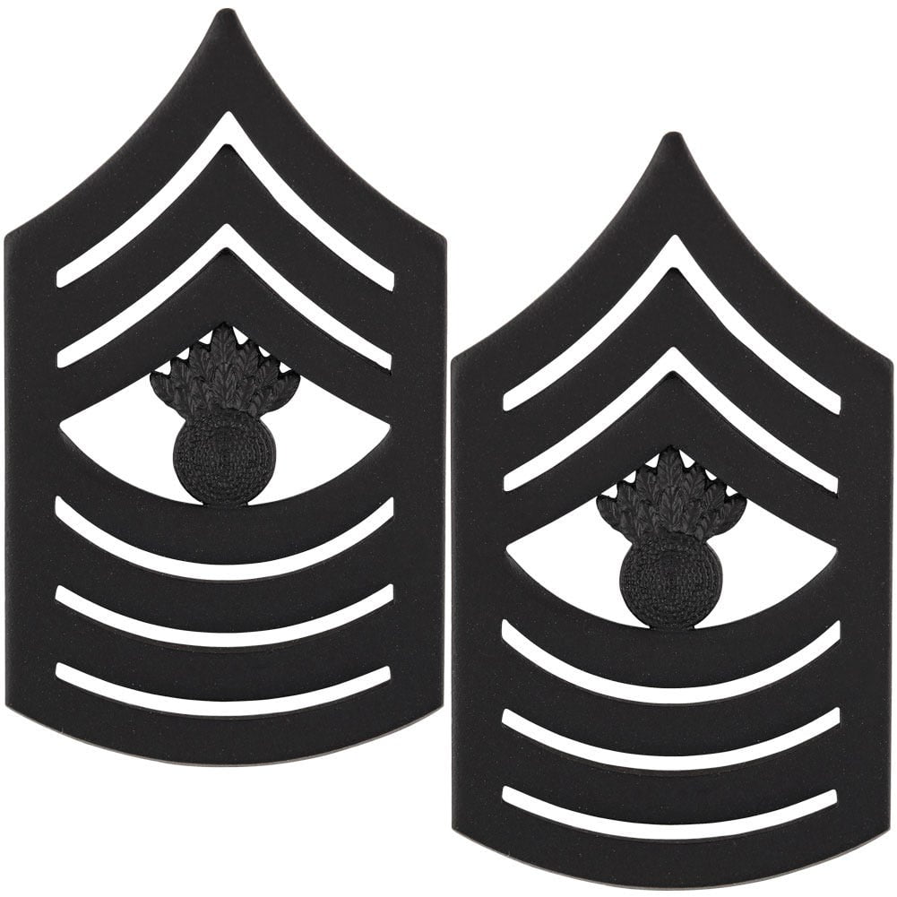 Marine Corps (USMC) chevron black metal MGYSGT Master Gunnery Sergeant