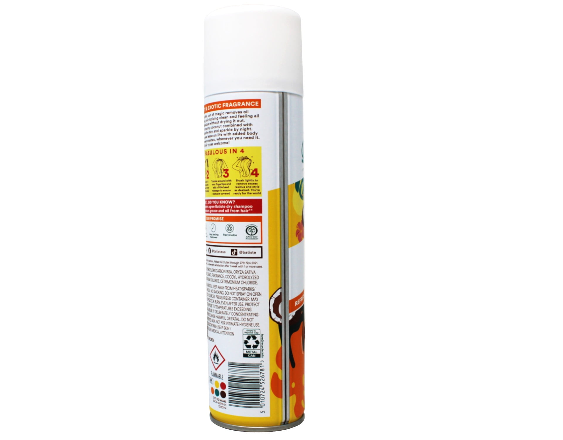 Batiste Instant Refresh Dry Shampoo Tropical Fragrance 5.71 oz Pack of 4