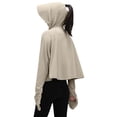 thumbnail image 3 of Women's Ice Silk UV Sun Protection Hoodie Hole Zip Up Jacket With Detachable And Rotatable Lens Thin Breathable Loose Fit Cycling Sun Clothing Wrinkle Resistant Windproof Skin Friendly Coat, 3 of 4