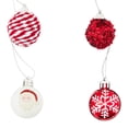 thumbnail image 4 of 12-Count Red and White Ball Mini Christmas Ornaments, 1.8", by Holiday Time, 4 of 5