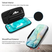 Fintie Carry Case for Nintendo Switch Lite 2019 - [Shockproof] Hard Shell Protective Cover Travel Bag with 15 Game Card / 2 Micro SD Card Slots, Inner Pocket for Switch Lite Console, Emerald Marble