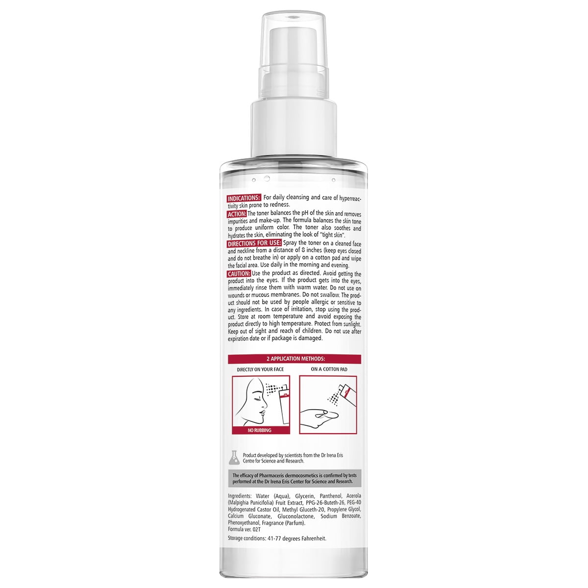 Pharmaceris Redness Soothing Mist Toner, Facial Toner, Face Mist, Helps Hydrate, Even Skin Tone, PURI-CAPILIQUE 6.76 fl oz