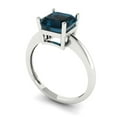 thumbnail image 2 of Solitaire Engagement Ring for Women - 2ct Natural London Blue Topaz in 14K White Gold Promise Ring, 2 of 6