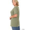 thumbnail image 4 of Zenana Women & Plus Relaxed Fit V-Neck Short Sleeve Basic Jersey T-Shirt Tops, 4 of 4