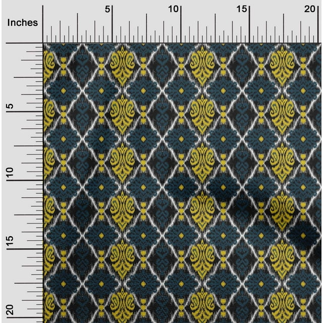 oneOone Tissu Polyester Lycra Géométrique/tourbillon & Paisley Ikat Imprimé 1 Yard 56 Pouces de Large