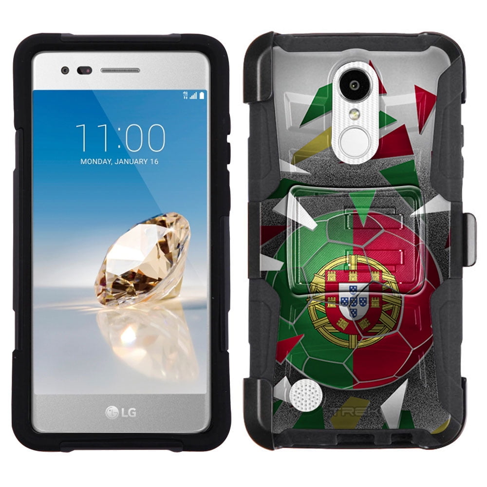 LG Aristo Armor Hybrid Case Soccer Ball Portugal Flag by Trek Media Group