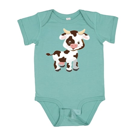 

Inktastic Cute White Holstein Cow with Brown Spots Gift Baby Boy or Baby Girl Bodysuit