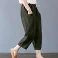 thumbnail image 4 of XFLWAM Womens Capri Yoga Pants Wide Leg Loose Comfy Lounge Capris Sweatpants with Pockets Green S, 4 of 9