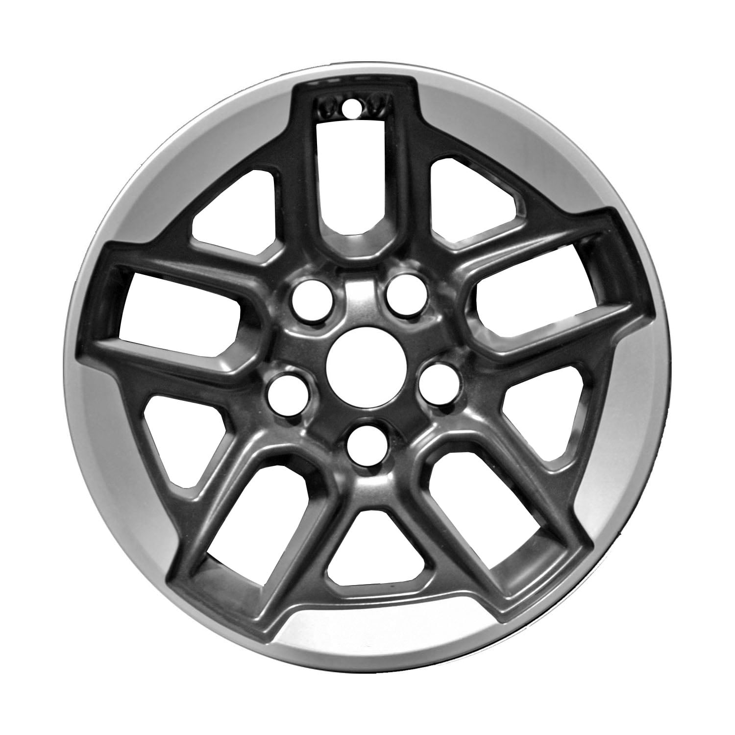 Kai 17 X  Reconditioned OEM Aluminum Alloy Wheel, All Painted Black with  Polished Lip, Fits 2018 - 2021 Jeep Wrangler JL 