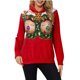 thumbnail image 1 of Sudaderas Navideñas de Cuello Redondo Para Mujer, Sudaderas Con Capucha de Manga Larga, Estampado Informal, Tops Holgados Con Cordón Y Bolsillos Odeerbi  ODB192265, 1 of 5