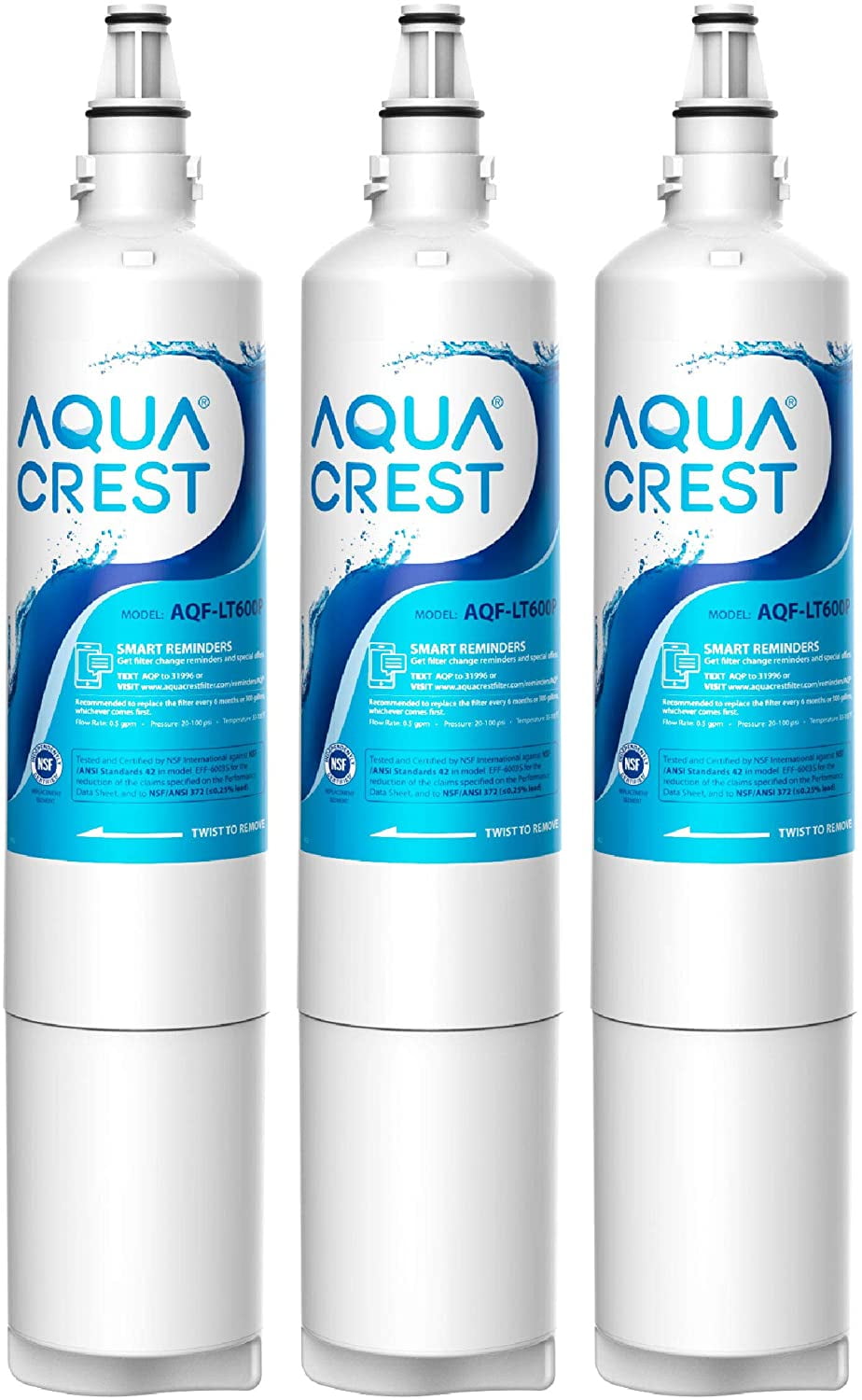 AQUACREST LT600P NSF 53&42 Certified Refrigerator Water Filter