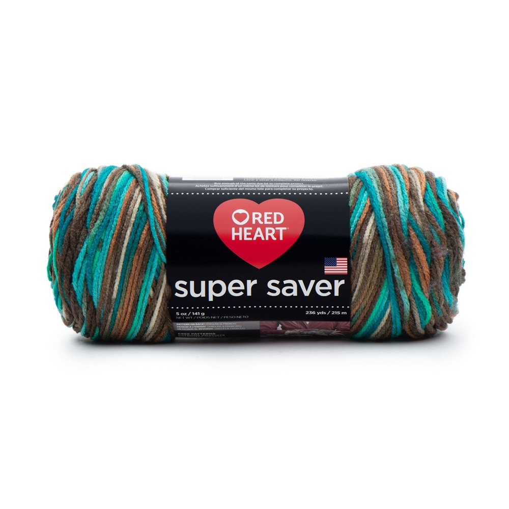 Red Heart Super Saver Yarn, Reef, 5oz(141g), Medium, Acrylic