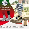 thumbnail image 2 of Yacht & Smith 6 Pairs Kids Thermal Winter Socks, Cotton, Boys Girls Winter Crew Socks, Size 6-8, 2 of 7