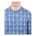 thumbnail image 3 of Alfani Mens Jacquard Grid Pullover Crewneck Sweater Blue S, 3 of 3