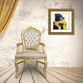 thumbnail image 3 of Borges, Victoria 12x12 Gold Ornate Wood Framed with Double Matting Museum Art Print Titled - Navy and Gold II, 3 of 4